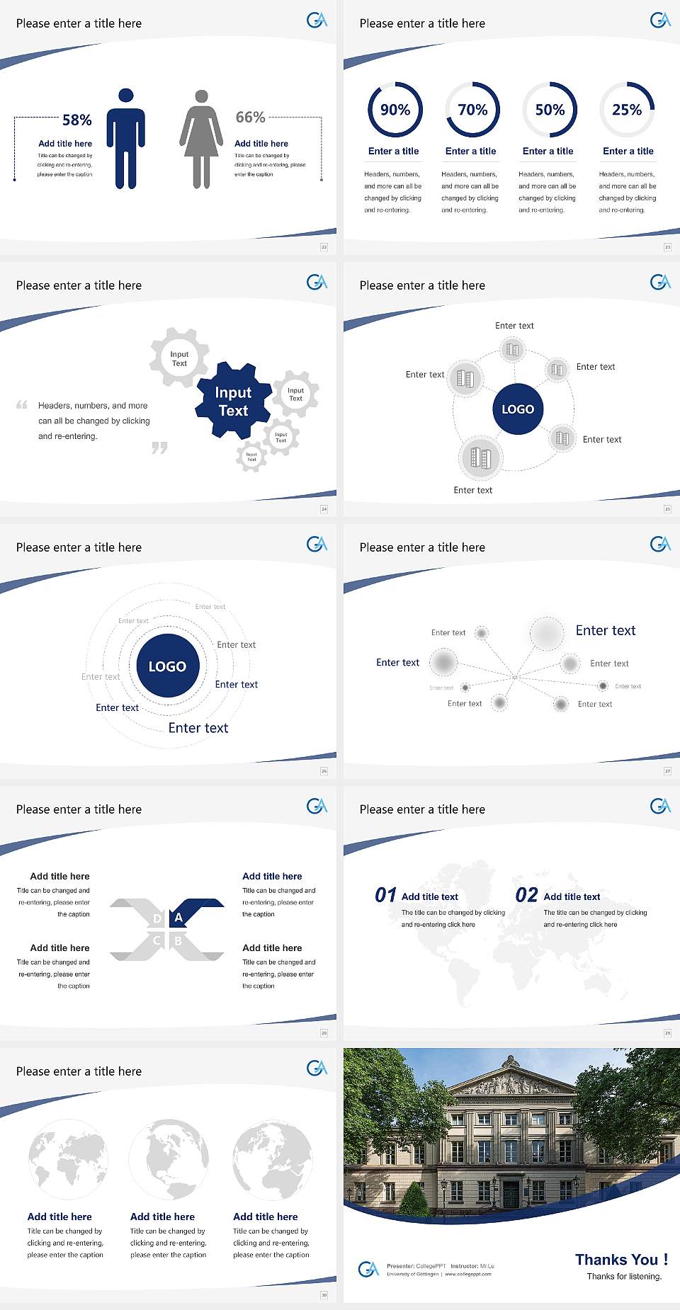 University of Göttingen Course/Courseware Creation PPT Template4:3 ratio PPT effect preview image4