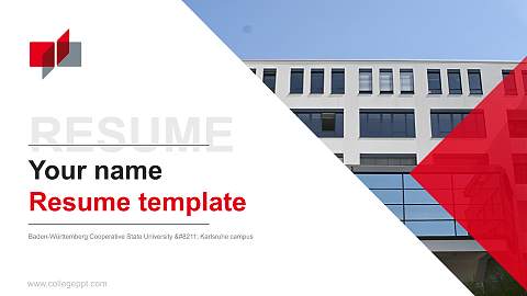 Baden-Württemberg Cooperative State University – Karlsruhe campus Resume PPT Template