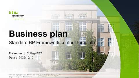 Berlin University of Applied Sciences for Engineering and Economics Competition/Entrepreneurship Contest PPT Template