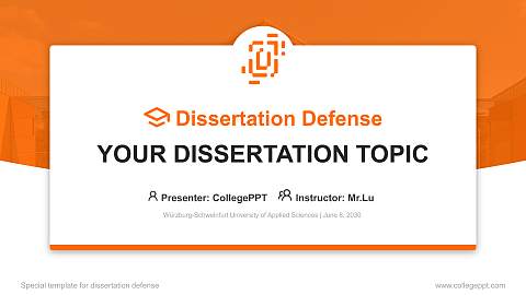 Würzburg-Schweinfurt University of Applied Sciences Graduation Thesis Defense PPT Template