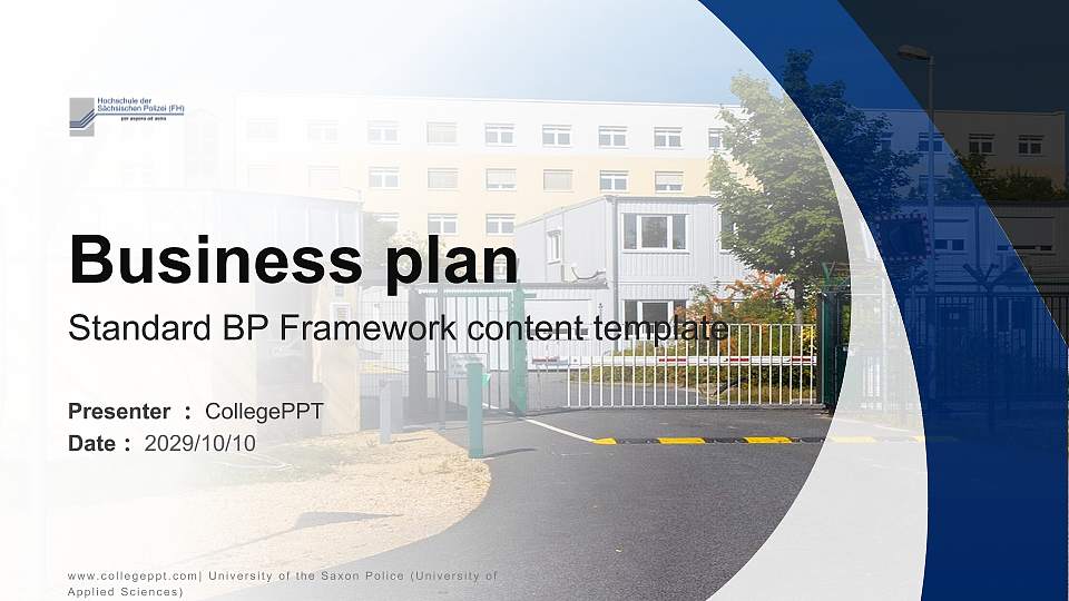 University of the Saxon Police (University of Applied Sciences) Competition/Entrepreneurship Contest PPT Template16:9 ratio PPT effect preview image