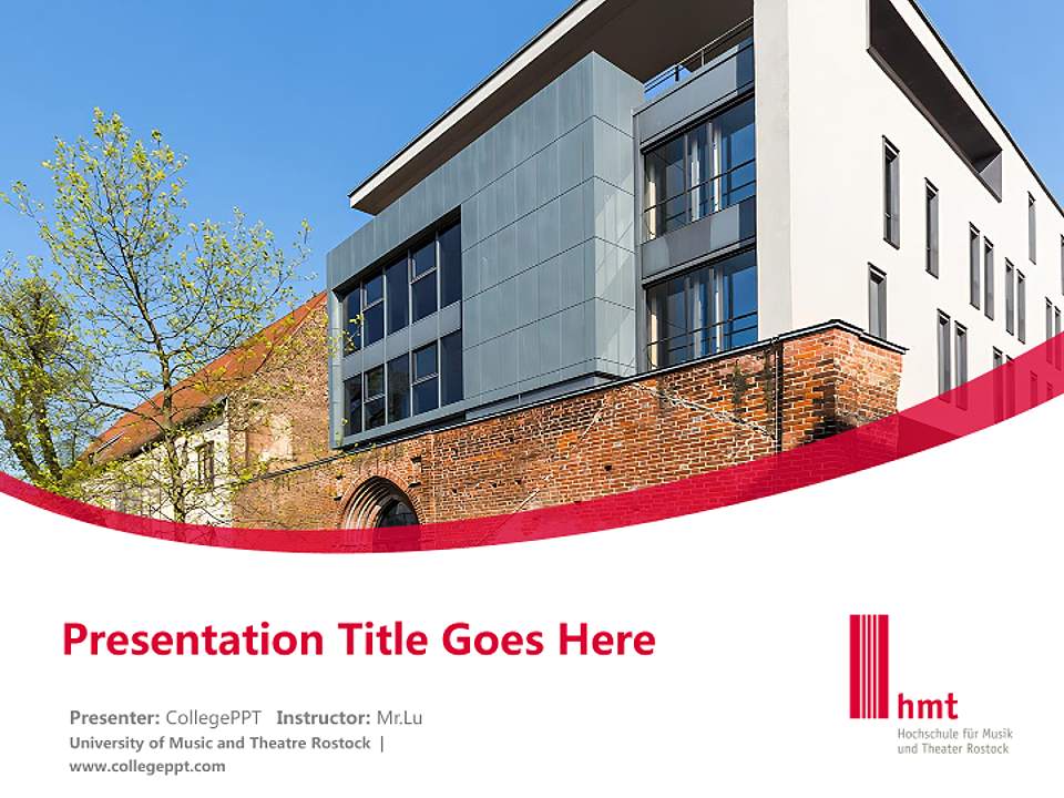 University of Music and Theatre Rostock Course/Courseware Creation PPT Template4:3 ratio PPT effect preview image5