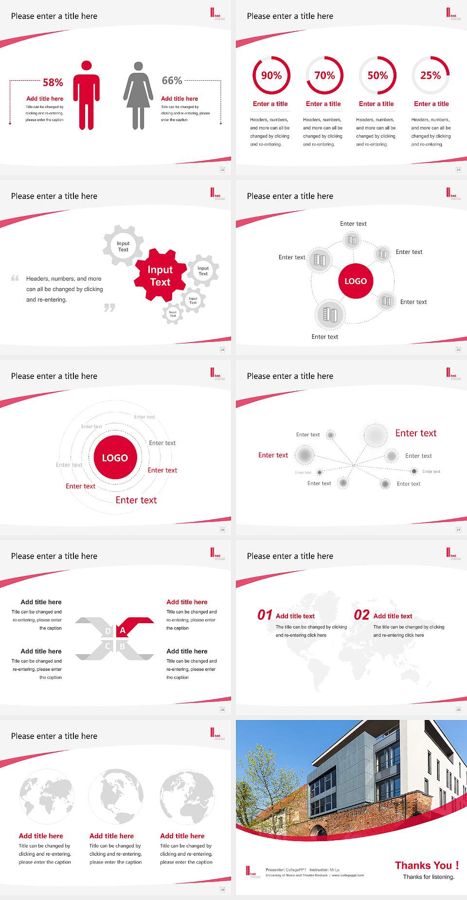 University of Music and Theatre Rostock Course/Courseware Creation PPT Template4:3 ratio PPT effect preview image4