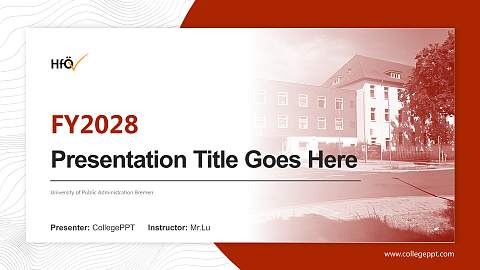 University of Public Administration Bremen Academic Presentation/Research Findings Report PPT Template