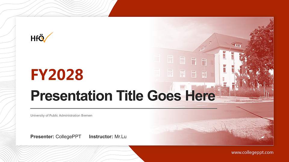 University of Public Administration Bremen Academic Presentation/Research Findings Report PPT Template16:9 ratio PPT effect preview image