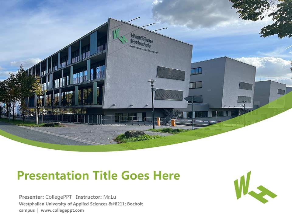 Westphalian University of Applied Sciences – Bocholt campus Course/Courseware Creation PPT Template4:3 ratio PPT effect preview image5