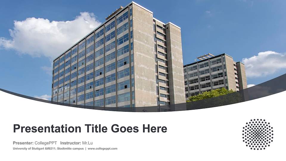 University of Stuttgart – Stadtmitte campus Course/Courseware Creation PPT Template16:9 ratio PPT effect preview image