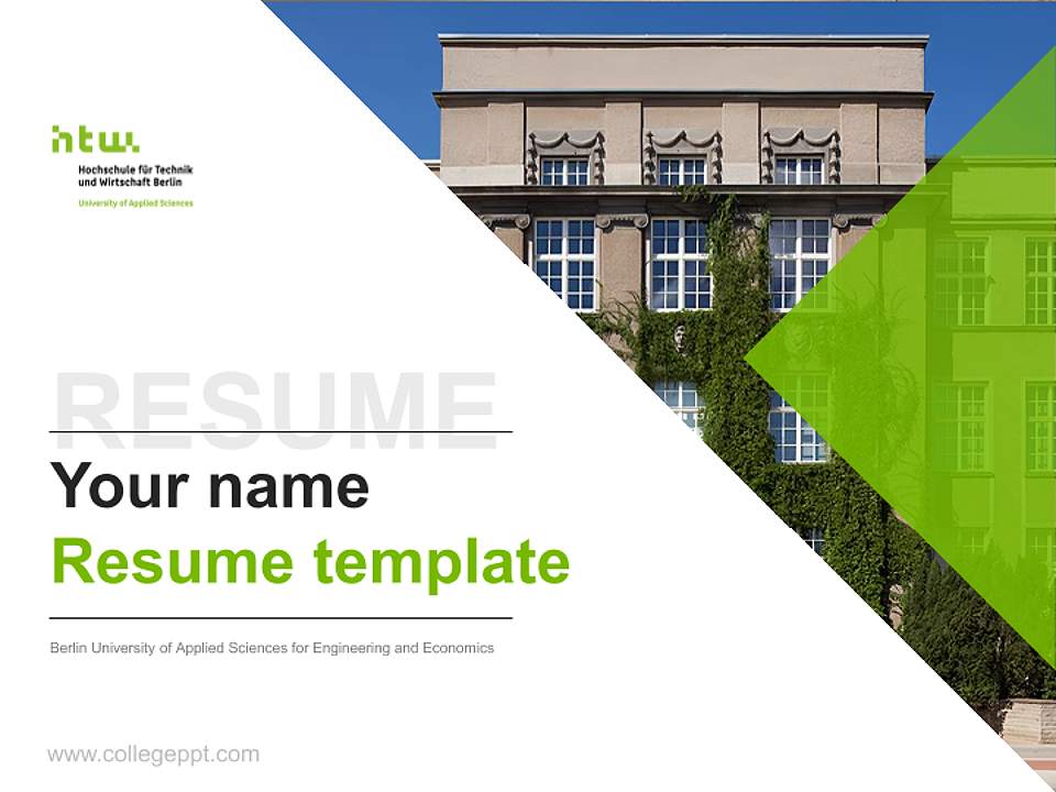Berlin University of Applied Sciences for Engineering and Economics Resume PPT Template4:3 ratio PPT effect preview image5