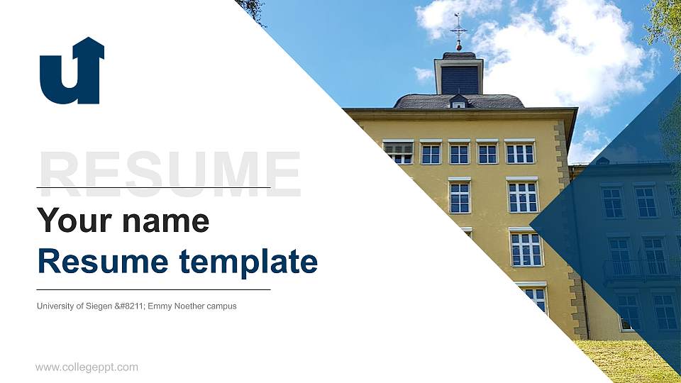 University of Siegen – Emmy Noether campus Resume PPT Template16:9 ratio PPT effect preview image