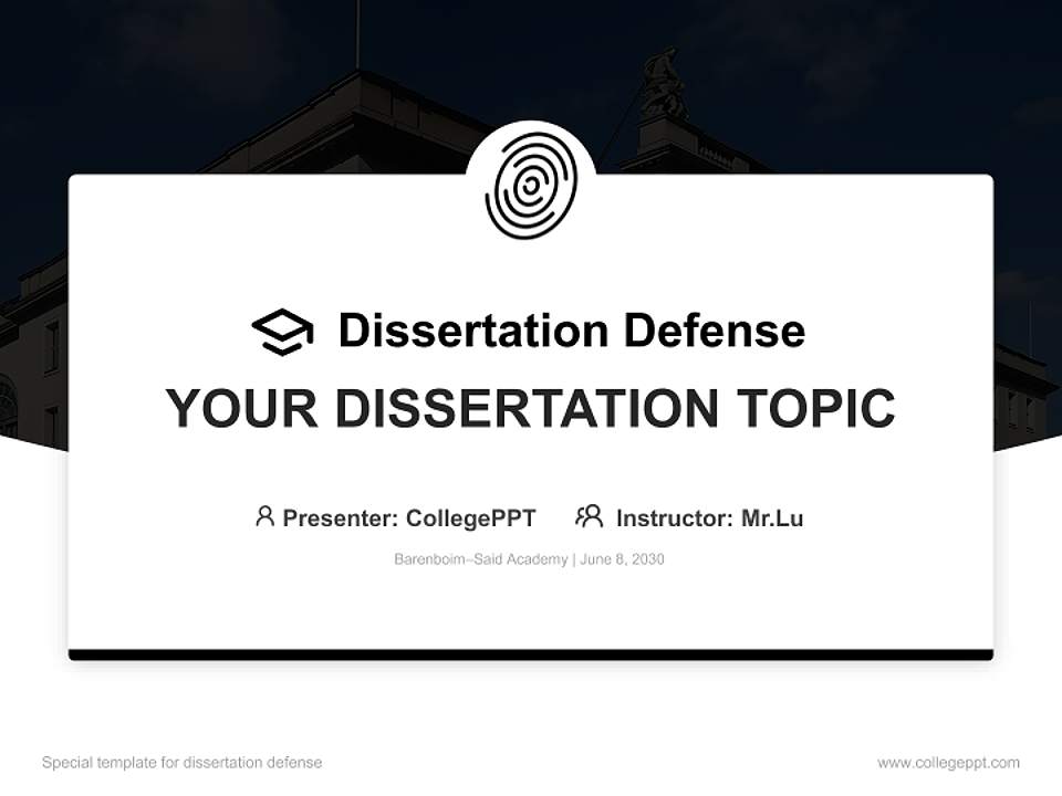 Barenboim–Said Academy Graduation Thesis Defense PPT Template4:3 ratio PPT effect preview image7