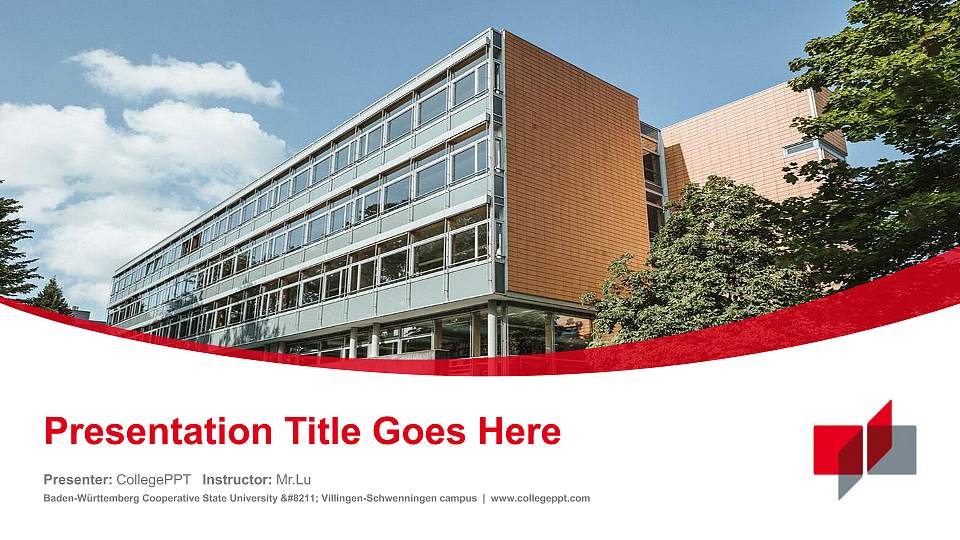 Baden-Württemberg Cooperative State University – Villingen-Schwenningen campus Course/Courseware Creation PPT Template16:9 ratio PPT effect preview image