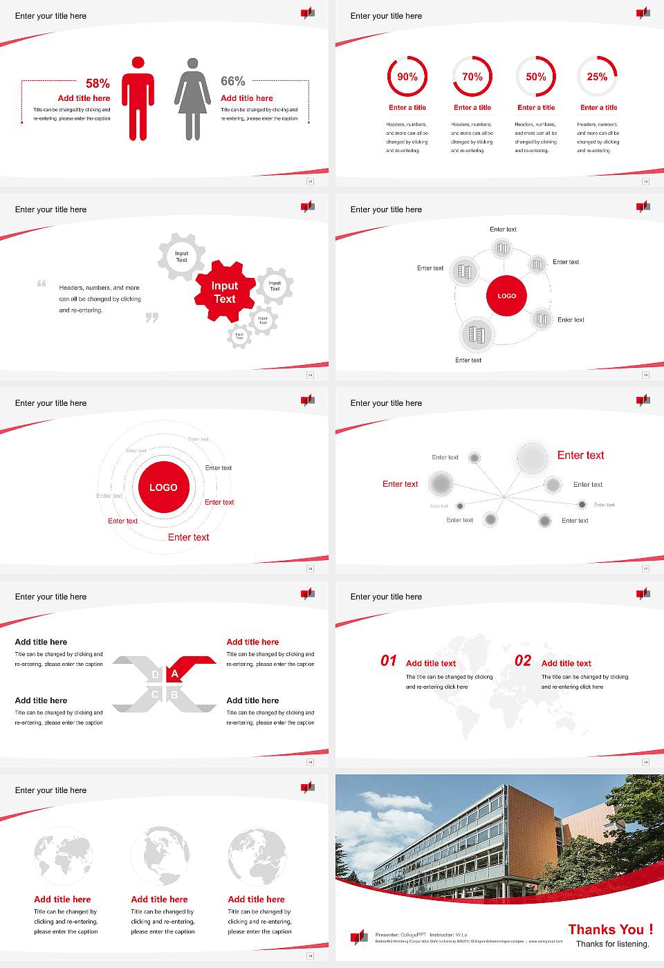 Baden-Württemberg Cooperative State University – Villingen-Schwenningen campus Course/Courseware Creation PPT Template16:9 ratio PPT effect preview image4