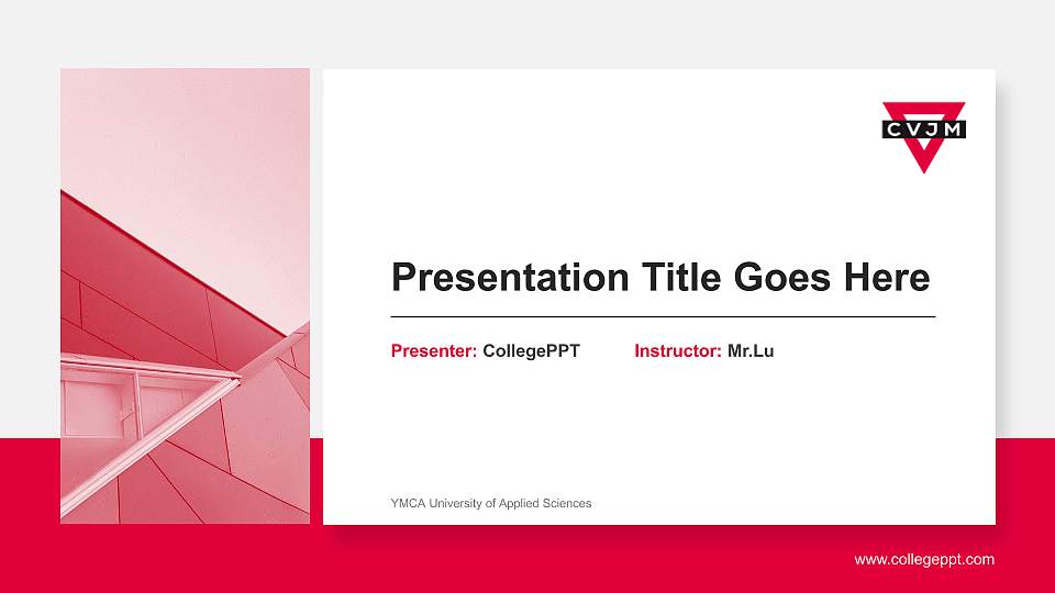 YMCA University of Applied Sciences General PPT Template16:9 ratio PPT effect preview image