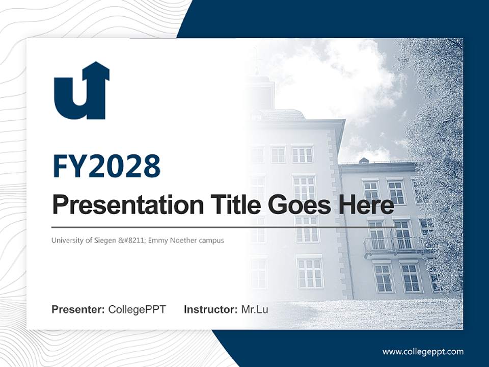 University of Siegen – Emmy Noether campus Academic Presentation/Research Findings Report PPT Template4:3 ratio PPT effect preview image5