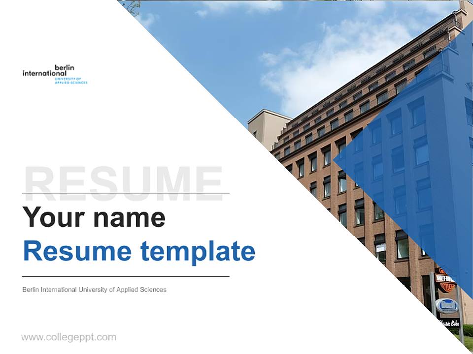 Berlin International University of Applied Sciences Resume PPT Template4:3 ratio PPT effect preview image5