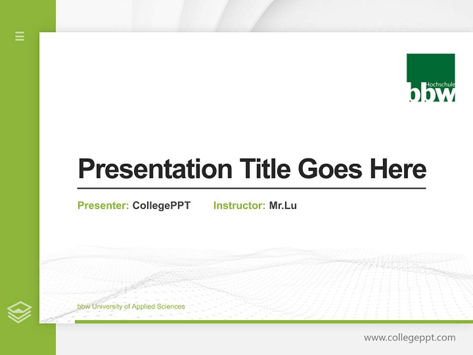 bbw University of Applied Sciences Thesis Proposal/Graduation Defense PPT Template4:3 ratio PPT effect preview image5