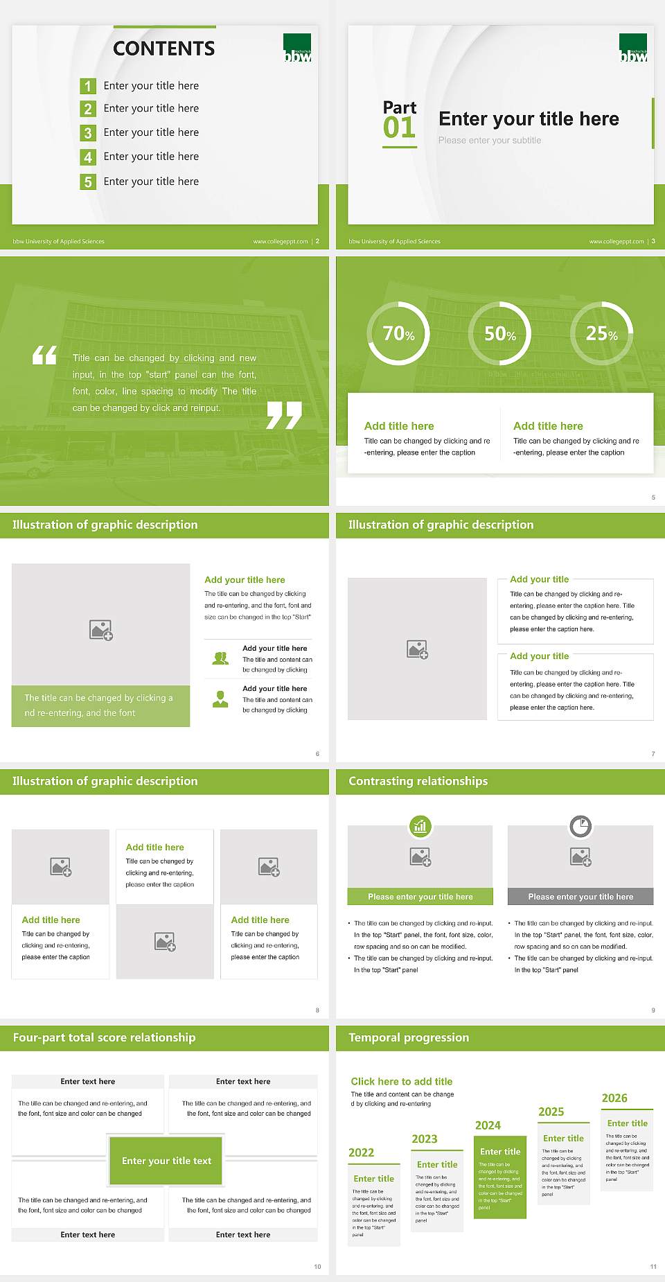 bbw University of Applied Sciences Thesis Proposal/Graduation Defense PPT Template4:3 ratio PPT effect preview image2