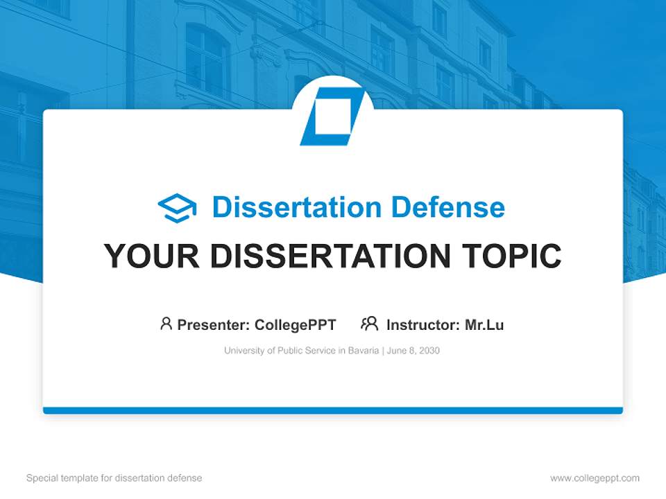 University of Public Service in Bavaria Graduation Thesis Defense PPT Template4:3 ratio PPT effect preview image7