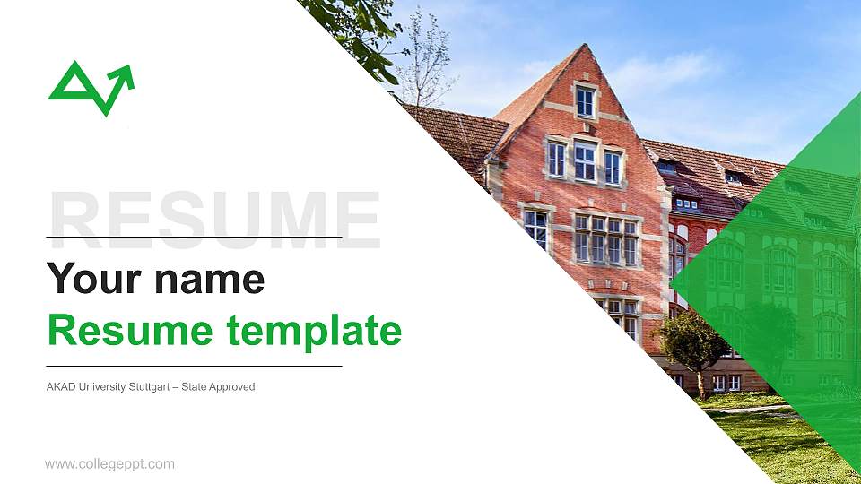 AKAD University Stuttgart – State Approved Resume PPT Template16:9 ratio PPT effect preview image