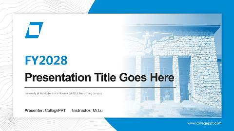 University of Public Service in Bavaria – Herrsching campus Academic Presentation/Research Findings Report PPT Template
