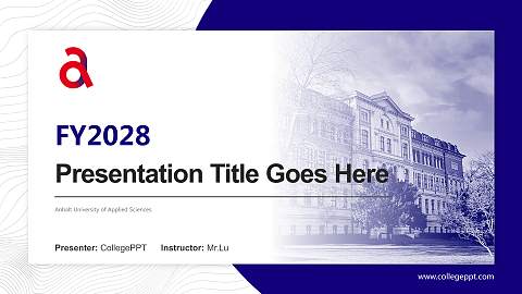 Anhalt University of Applied Sciences Academic Presentation/Research Findings Report PPT Template
