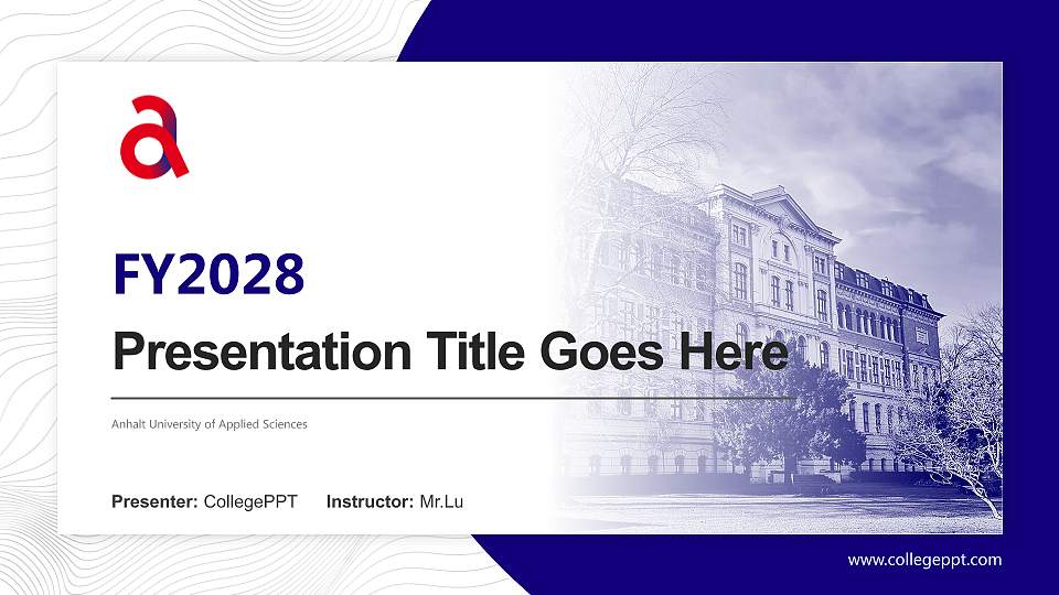 Anhalt University of Applied Sciences Academic Presentation/Research Findings Report PPT Template16:9 ratio PPT effect preview image