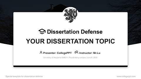 University of Wuppertal – Freudenberg campus Graduation Thesis Defense PPT Template