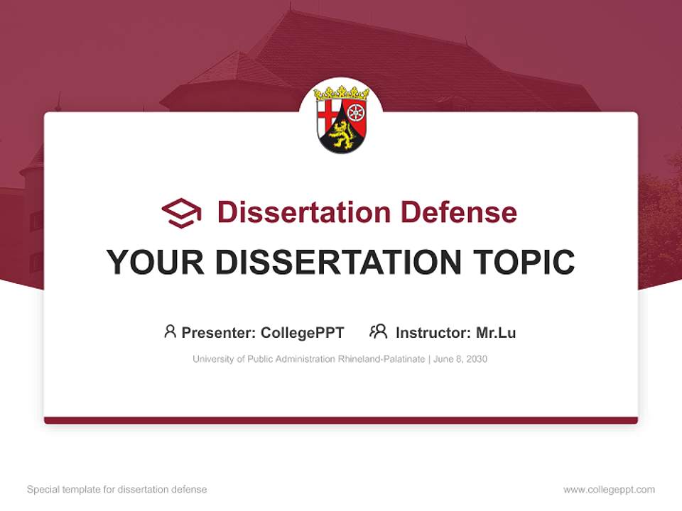 University of Public Administration Rhineland-Palatinate Graduation Thesis Defense PPT Template4:3 ratio PPT effect preview image7