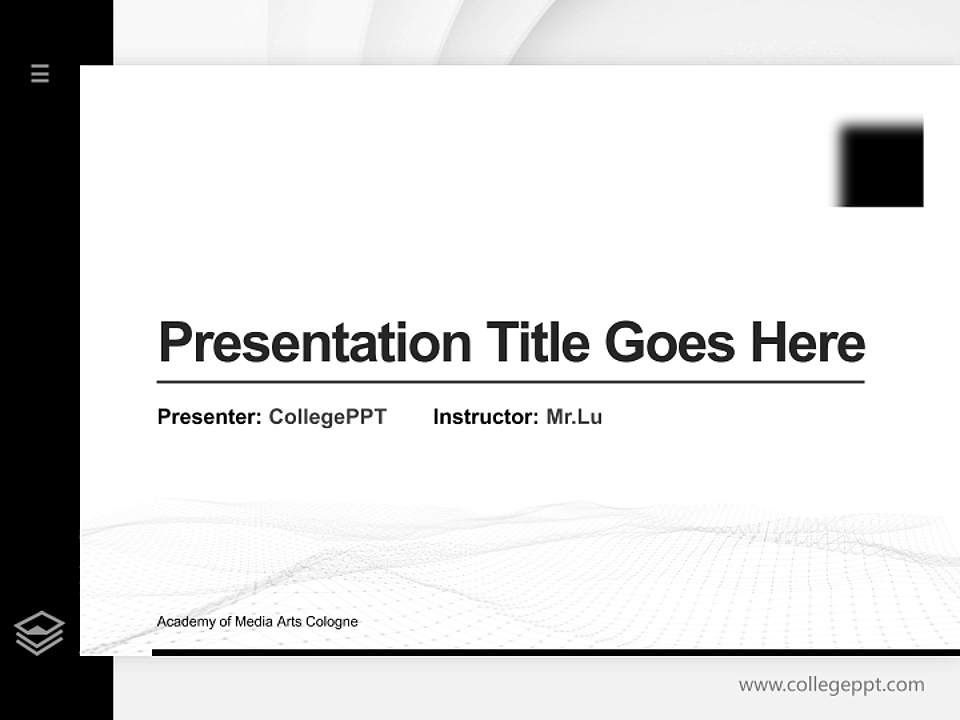 Academy of Media Arts Cologne Thesis Proposal/Graduation Defense PPT Template4:3 ratio PPT effect preview image5