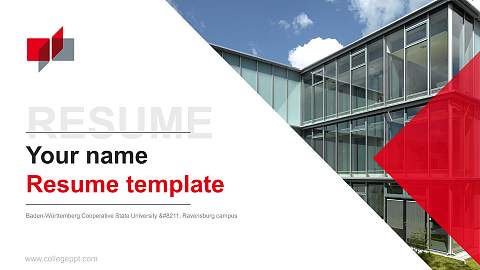 Baden-Württemberg Cooperative State University – Ravensburg campus Resume PPT Template