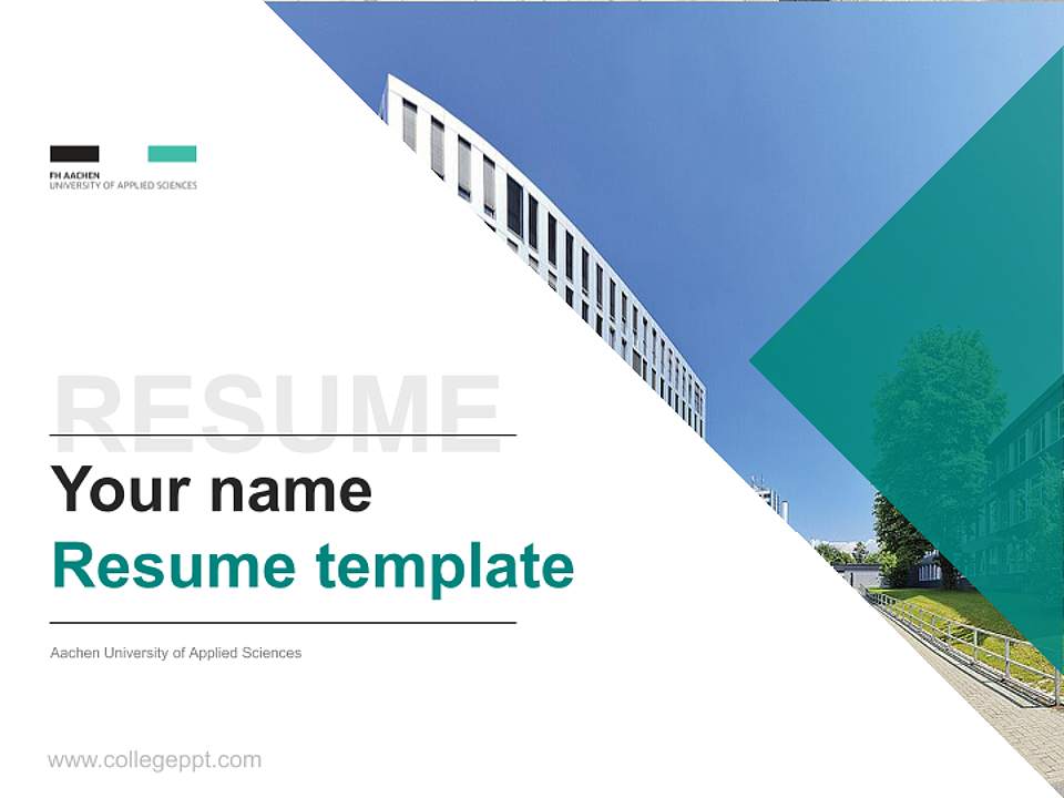 Aachen University of Applied Sciences Resume PPT Template4:3 ratio PPT effect preview image5