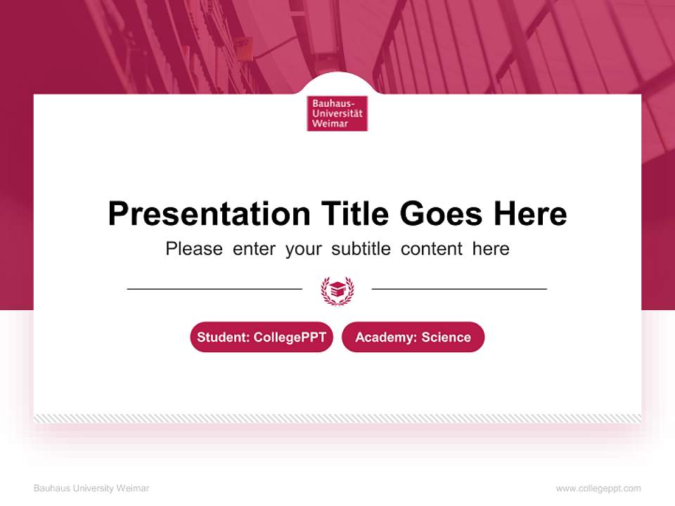 Bauhaus University Weimar National Scholarship Defense PPT Template4:3 ratio PPT effect preview image4