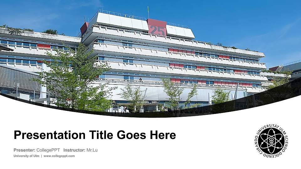 University of Ulm Course/Courseware Creation PPT Template16:9 ratio PPT effect preview image