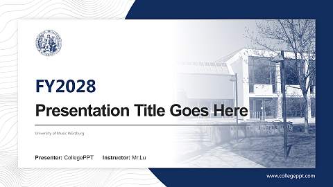 University of Music Würzburg Academic Presentation/Research Findings Report PPT Template