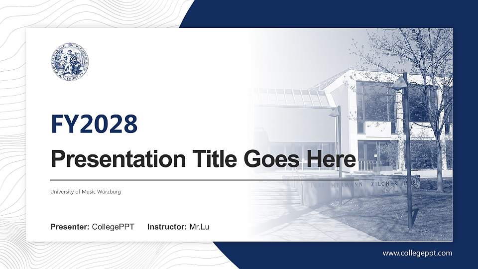 University of Music Würzburg Academic Presentation/Research Findings Report PPT Template16:9 ratio PPT effect preview image