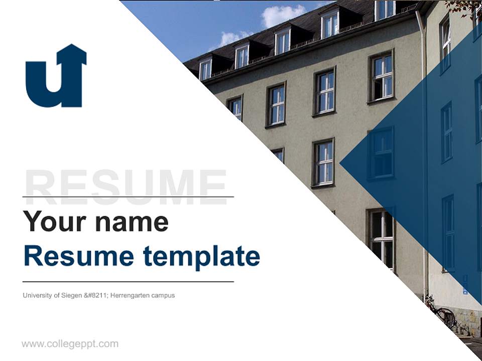 University of Siegen – Herrengarten campus Resume PPT Template4:3 ratio PPT effect preview image5