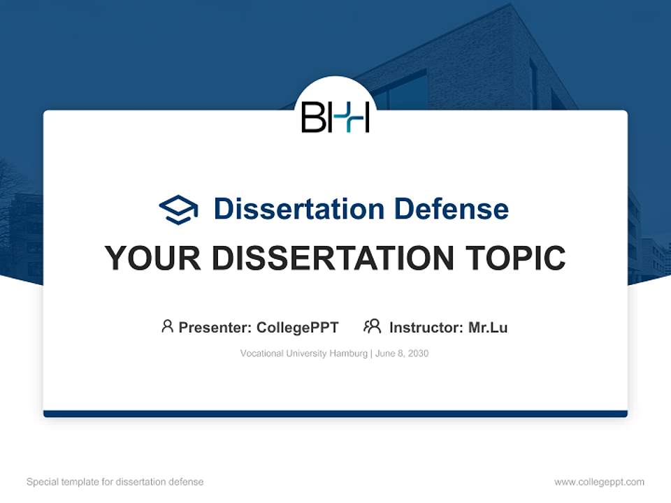 Vocational University Hamburg Graduation Thesis Defense PPT Template4:3 ratio PPT effect preview image7