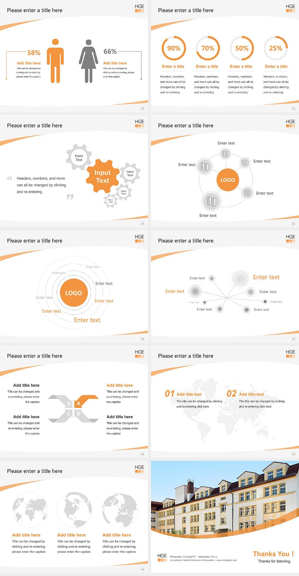 University of Health Professions Eberswalde Course/Courseware Creation PPT Template4:3 ratio PPT effect preview image4