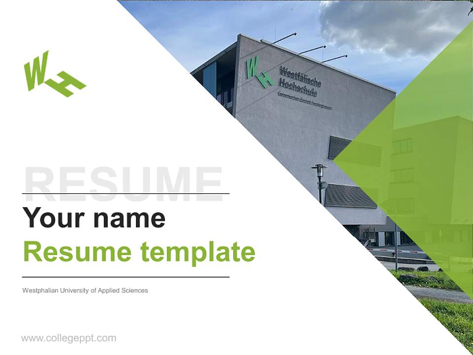 Westphalian University of Applied Sciences Resume PPT Template4:3 ratio PPT effect preview image5