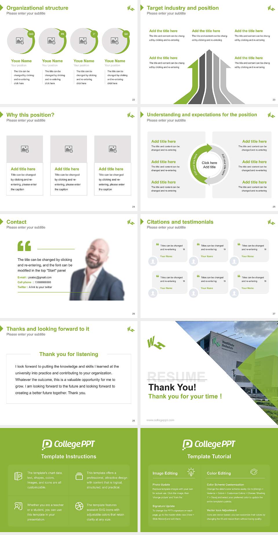 Westphalian University of Applied Sciences Resume PPT Template4:3 ratio PPT effect preview image4