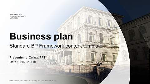Academy of Fine Arts Munich Competition/Entrepreneurship Contest PPT Template