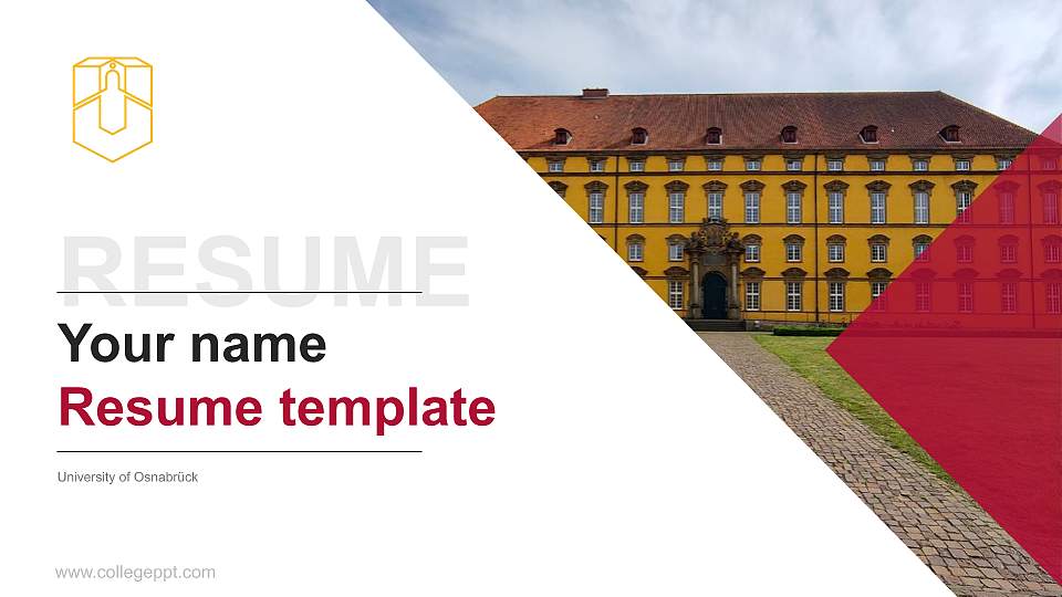 University of Osnabrück Resume PPT Template16:9 ratio PPT effect preview image