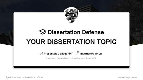 University of Wuppertal – Haspel campus Graduation Thesis Defense PPT Template