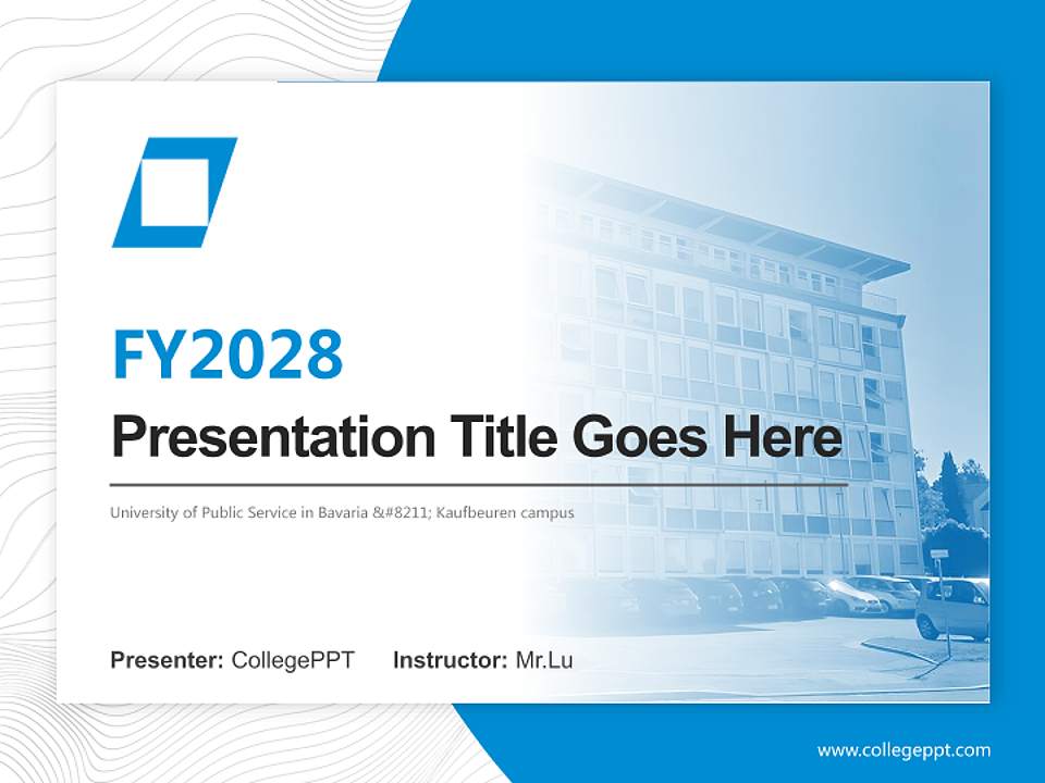 University of Public Service in Bavaria – Kaufbeuren campus Academic Presentation/Research Findings Report PPT Template4:3 ratio PPT effect preview image5