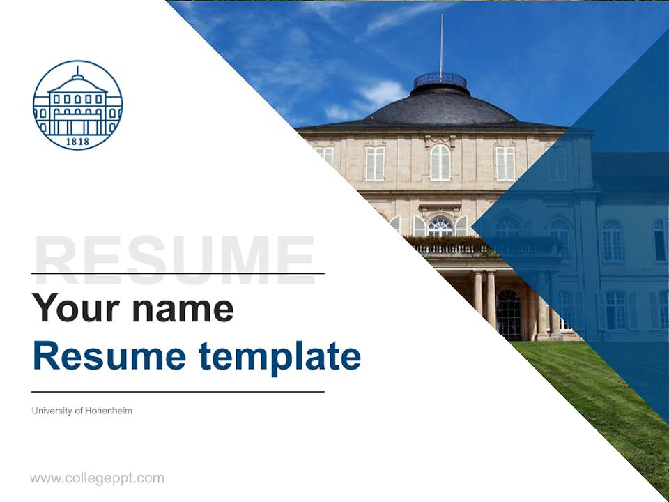 University of Hohenheim Resume PPT Template4:3 ratio PPT effect preview image5