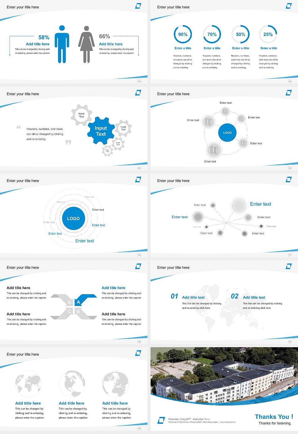 University of Public Service in Bavaria – Wasserburg campus Course/Courseware Creation PPT Template16:9 ratio PPT effect preview image4