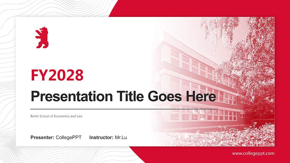 Berlin School of Economics and Law Academic Presentation/Research Findings Report PPT Template16:9 ratio PPT effect preview image