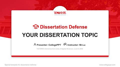 VICTORIA International University of Applied Sciences Graduation Thesis Defense PPT Template