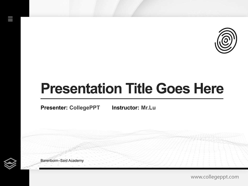 Barenboim–Said Academy Thesis Proposal/Graduation Defense PPT Template4:3 ratio PPT effect preview image5