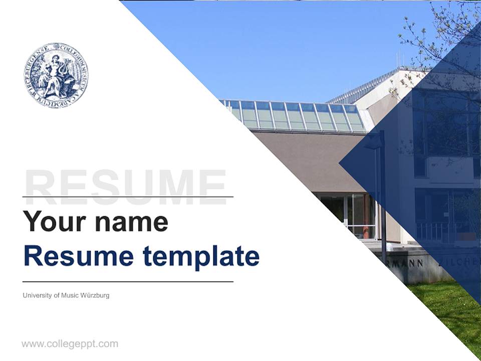 University of Music Würzburg Resume PPT Template4:3 ratio PPT effect preview image5